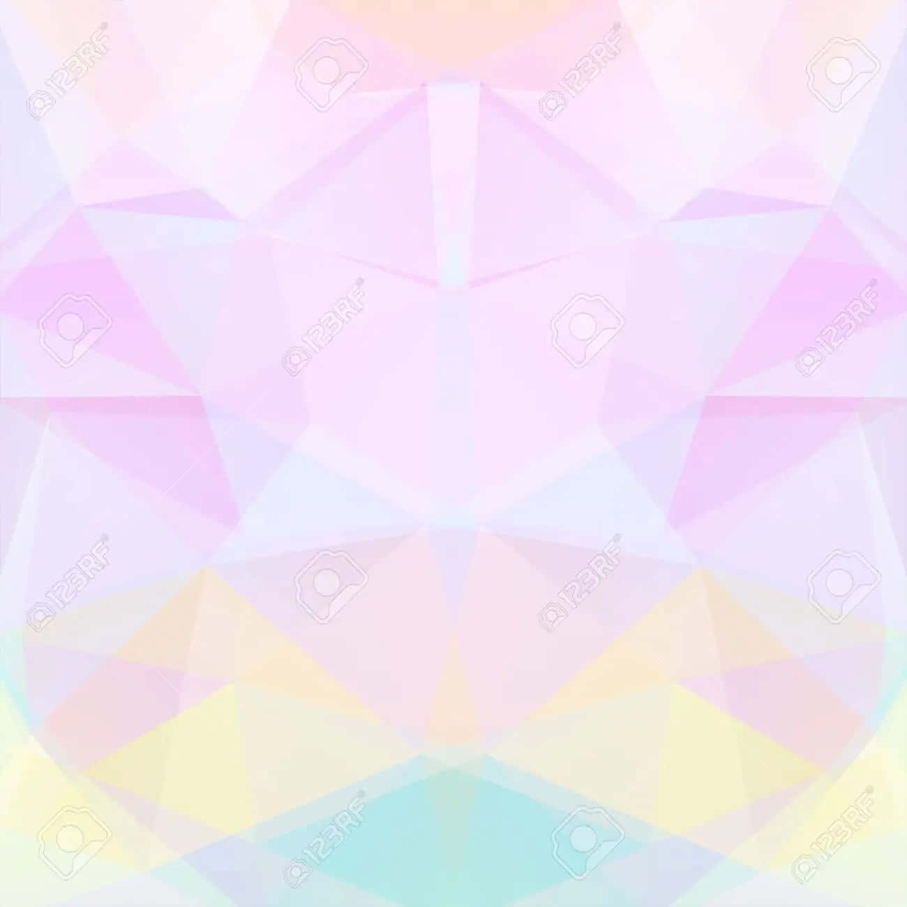 抽象幾何背景，採用柔和粉彩色調和半透明三角形。