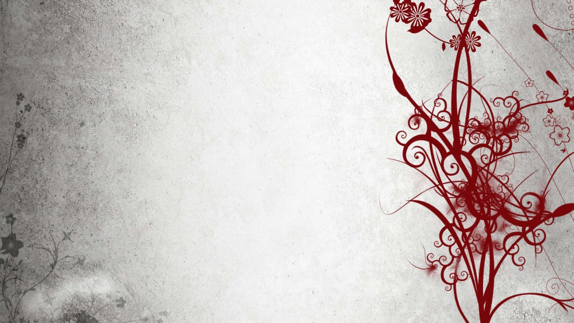 紋理灰白背景上的紅色花卉漩渦