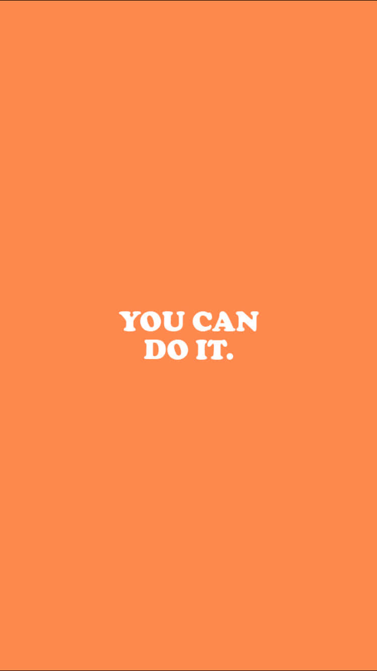 明亮美學色彩 壁紙 — 粗體白色文字「YOU CAN DO IT」居中顯示在純色鮮豔橙色背景上。