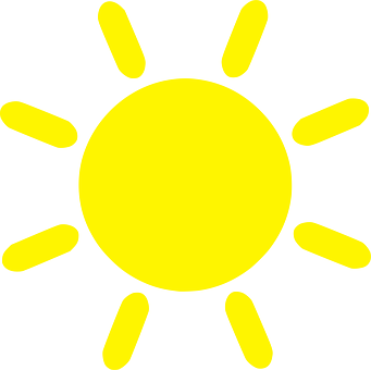 明亮黃色卡通太陽