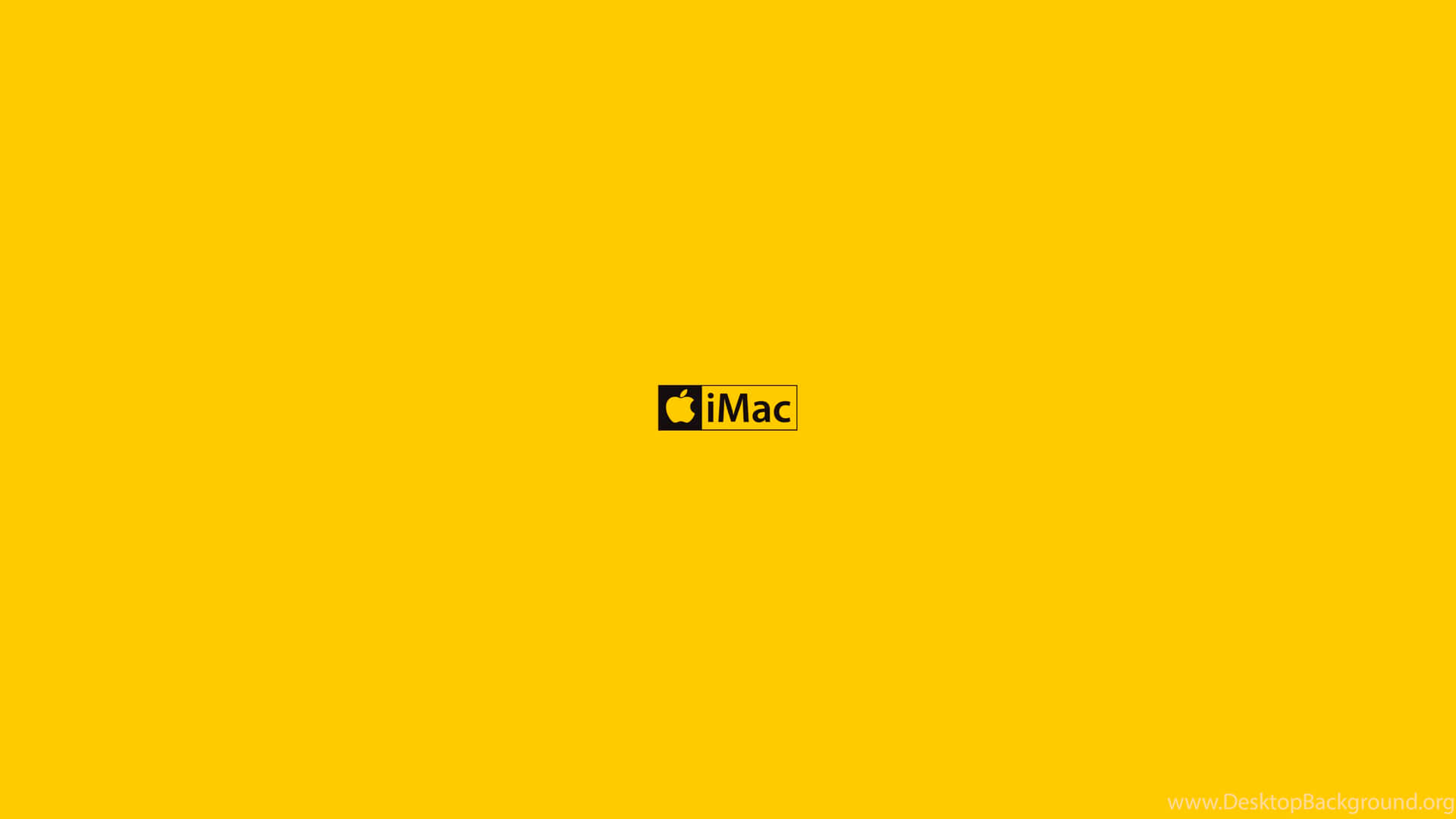 黃色背景，中央有 iMac 標誌