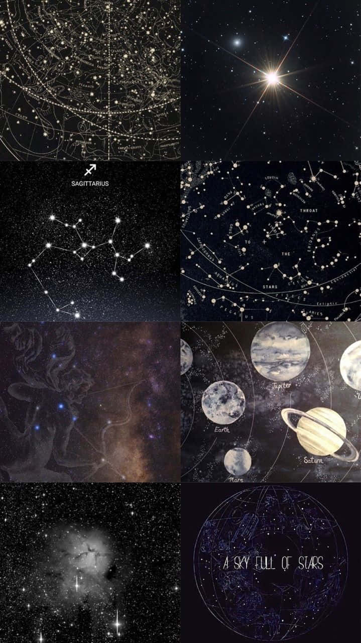 包含星座、行星和宇宙現象的天體圖和星圖。