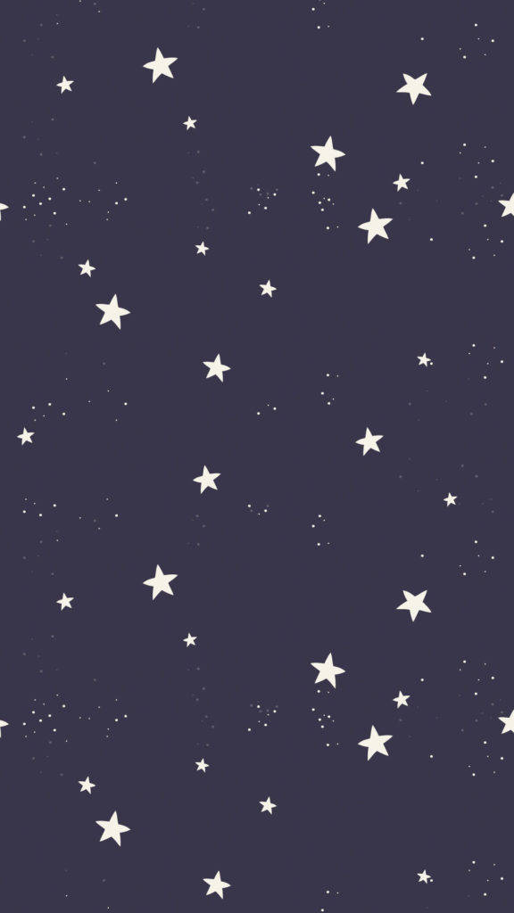 星星圖案簡約手機背景 壁紙 — 寧靜的夜空，深藍色背景上散佈著白色星星。