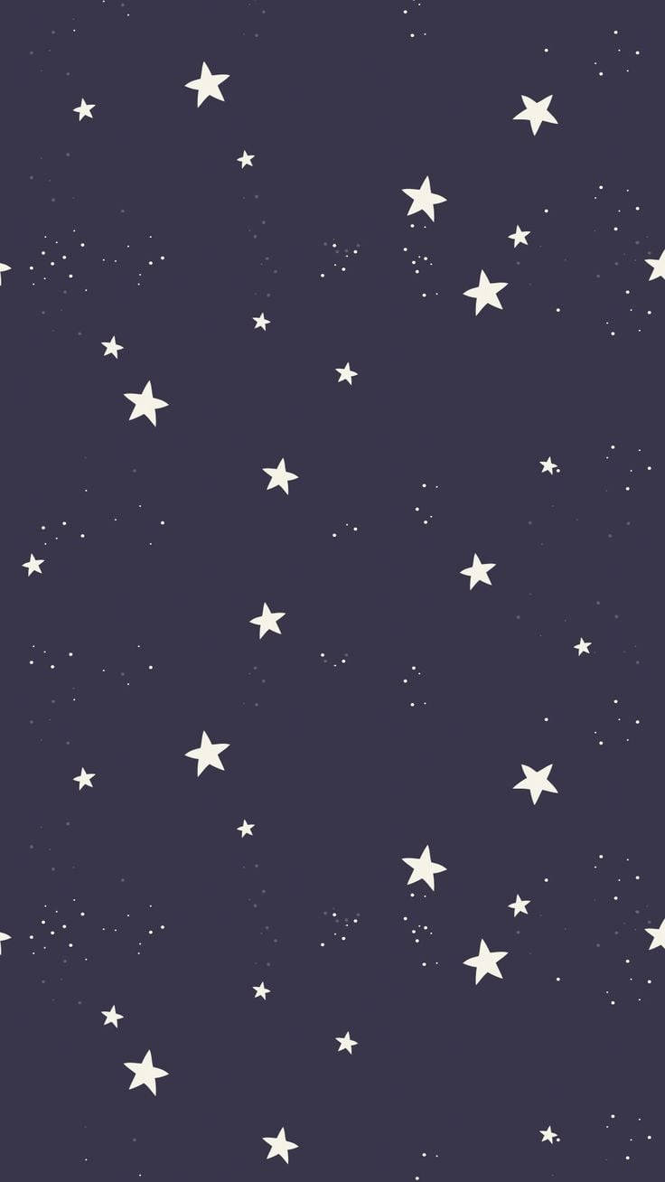 帶有白色星星和斑點的深紫色天空