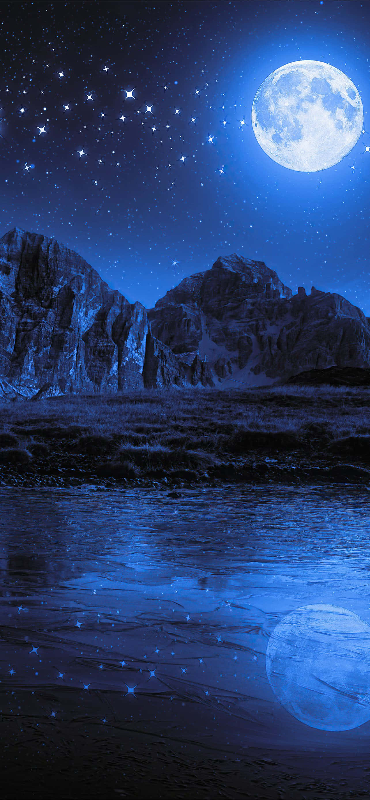 星星與月亮背景 壁紙