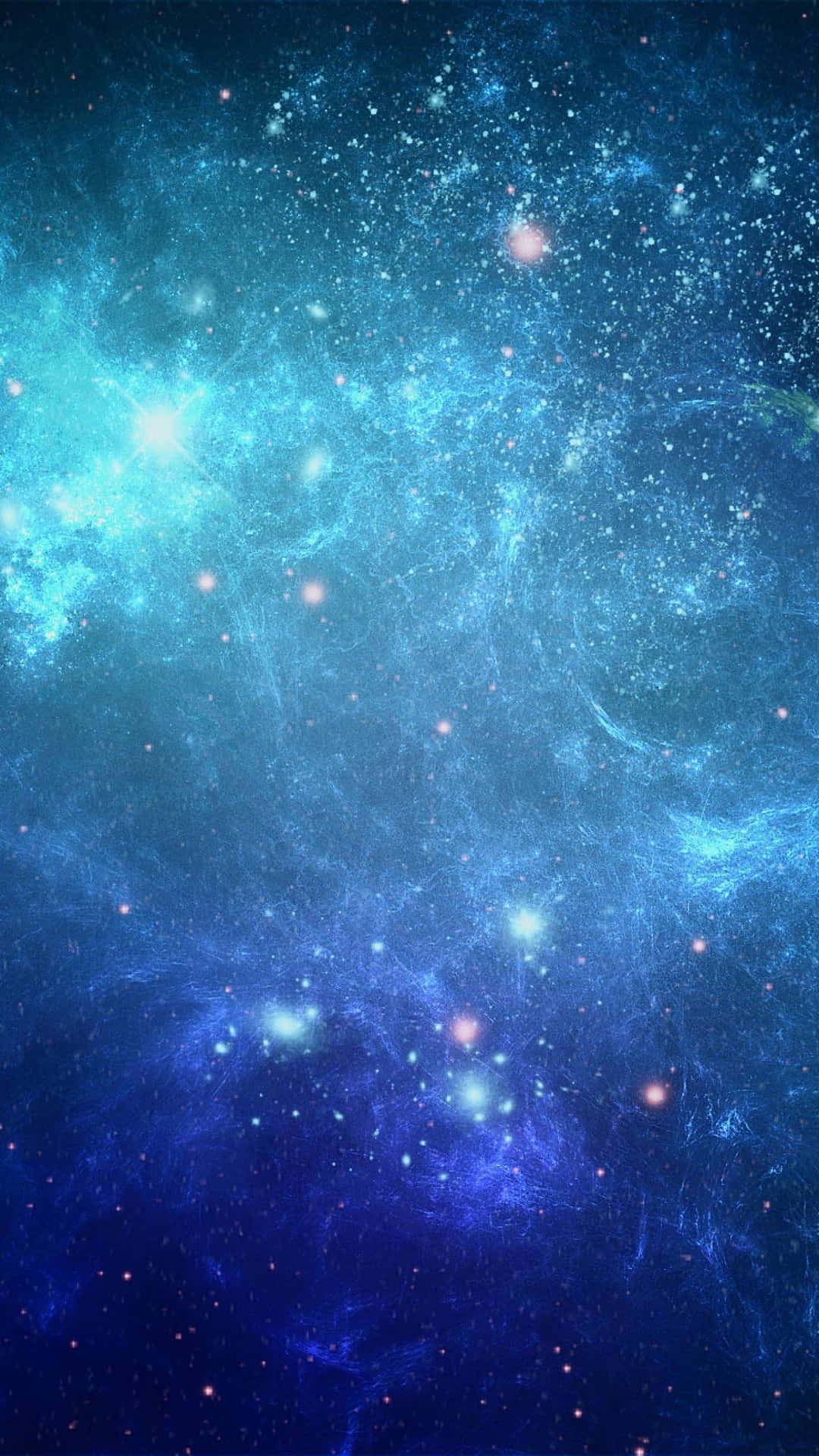 深邃太空中廣闊的藍色星雲和星星