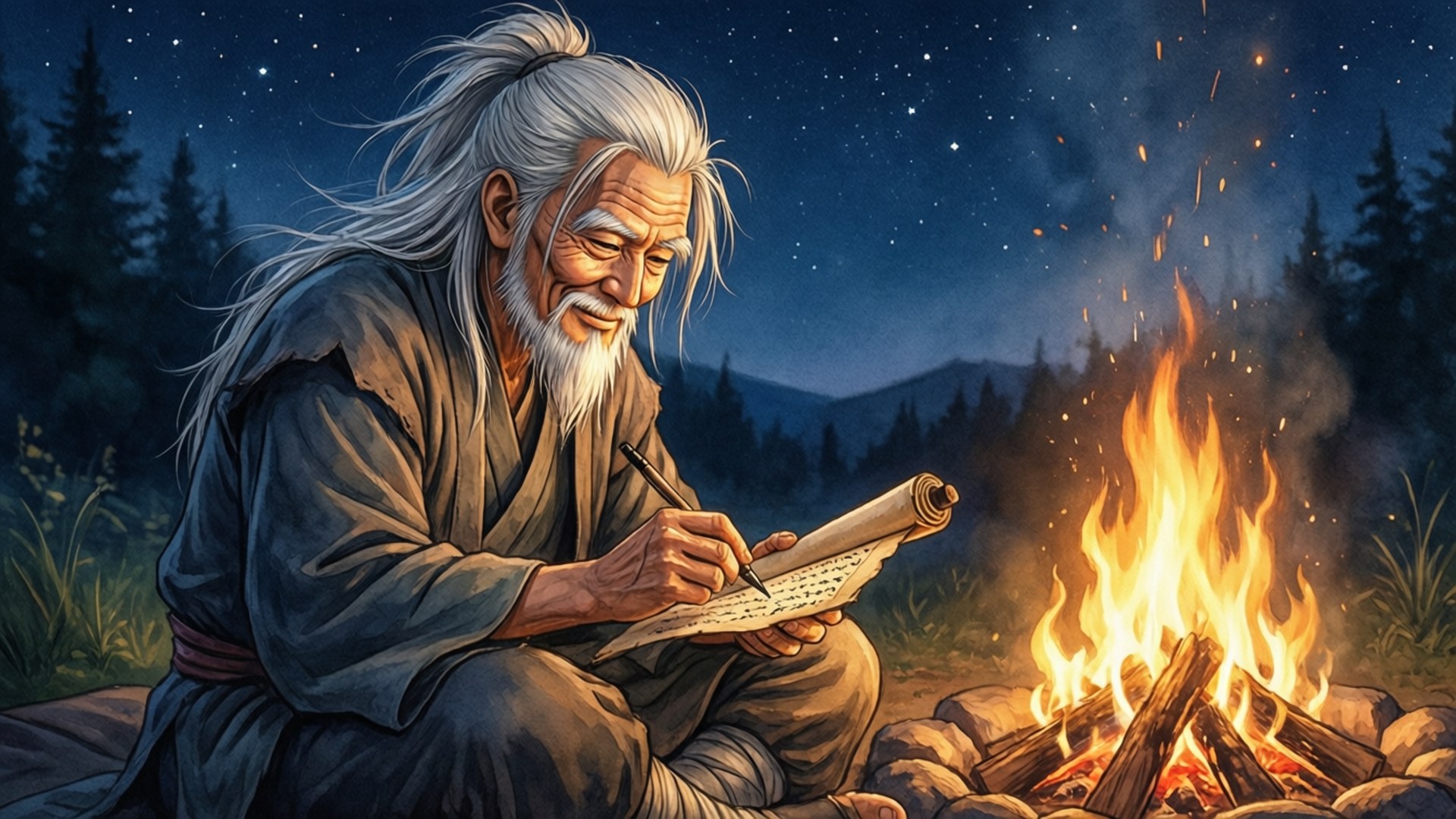 星空下的書寫者 壁紙