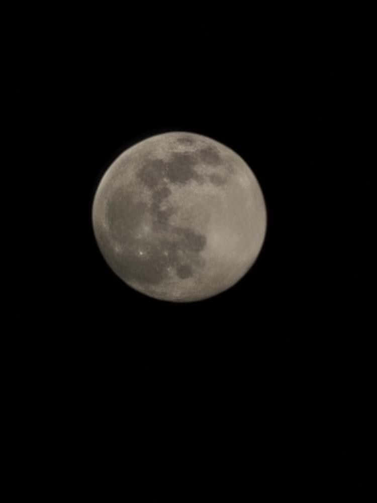 星空下絢麗滿月的近景 壁紙 — 一個細節豐富的滿月，可見的隕石坑和月海在漆黑的夜空中柔和地發光。