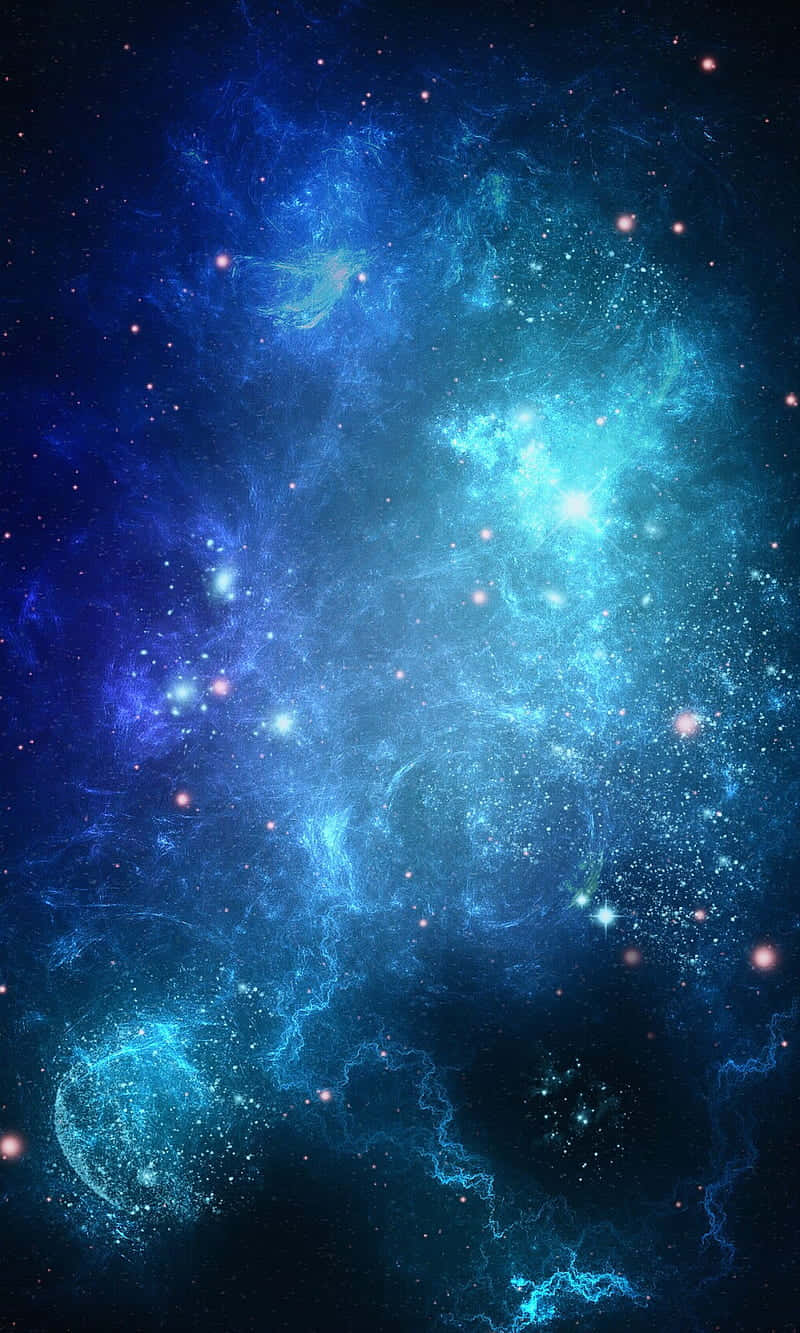 星空與星雲交織的藍色宇宙 壁紙