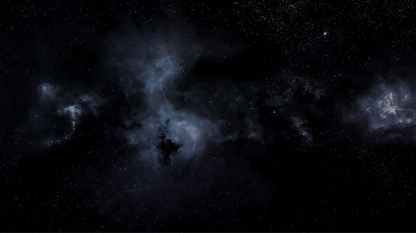 深空中的深藍色星雲和星星
