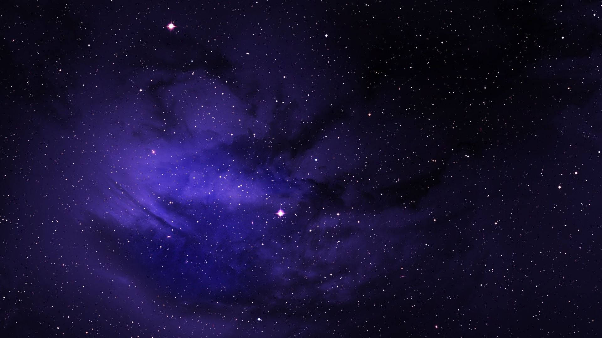 深空中的紫色星雲與恆星