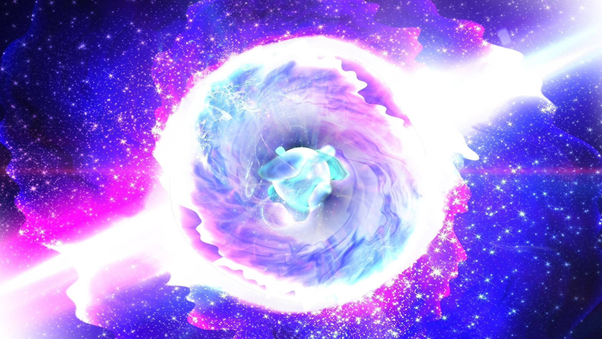 在深空中帶有發光能量的鮮豔宇宙漩渦。