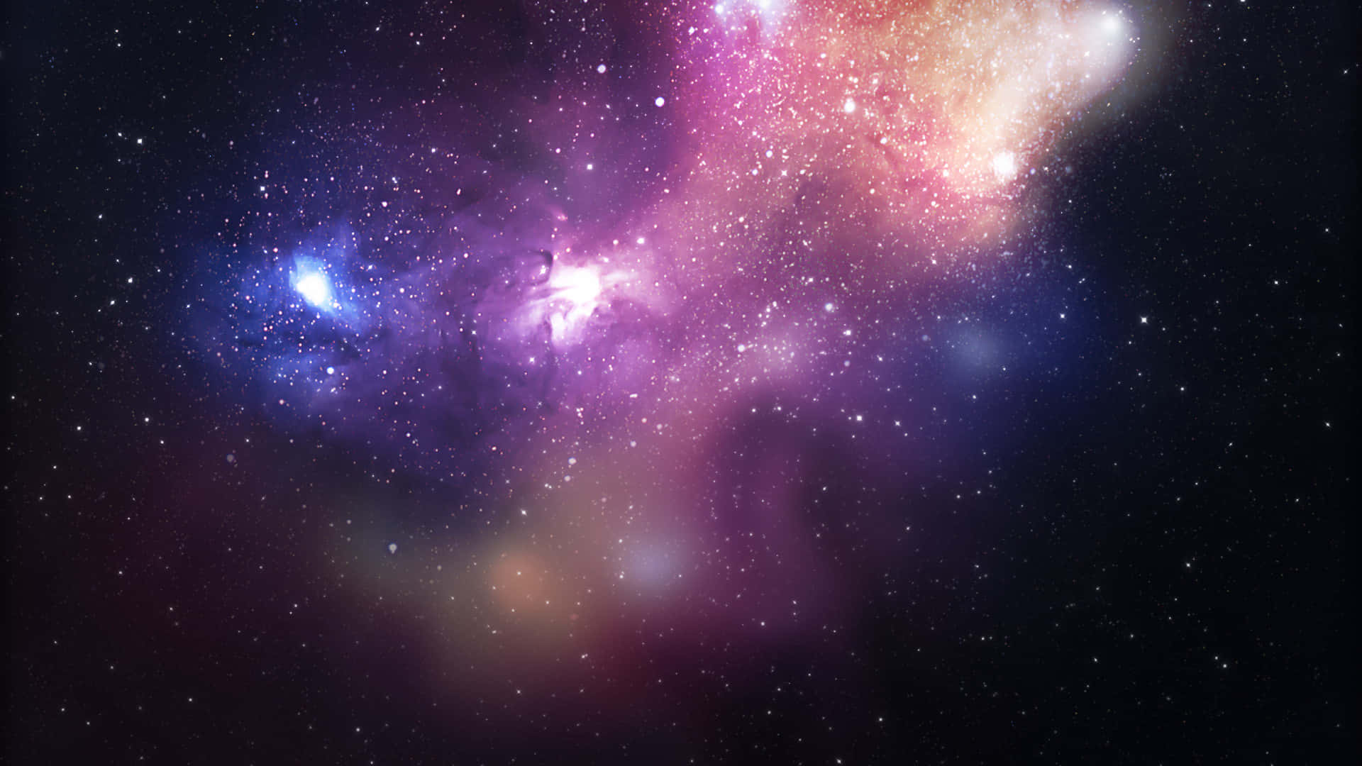 充滿活力的宇宙星雲，帶有粉紅色、紫色和藍色的雲和星星