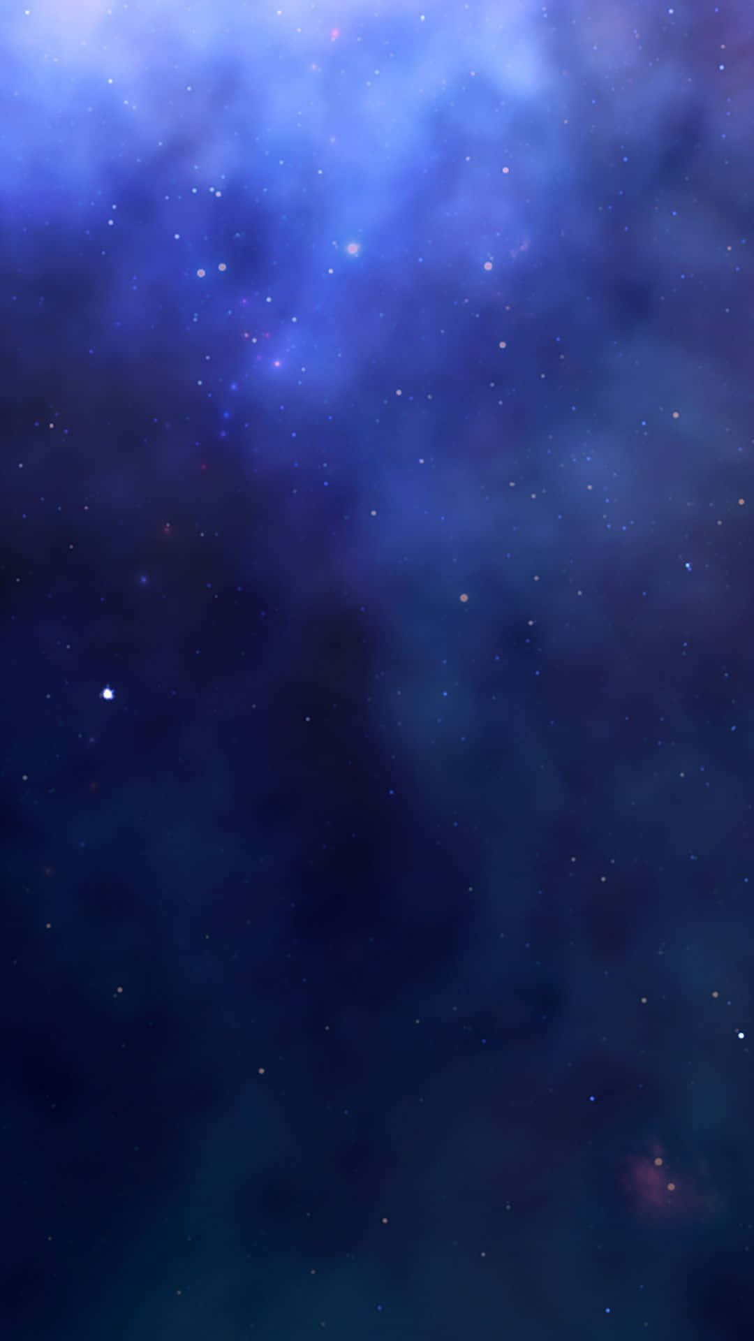 繁星點點的夜空，有發光的藍色星雲雲團和散落的星星。