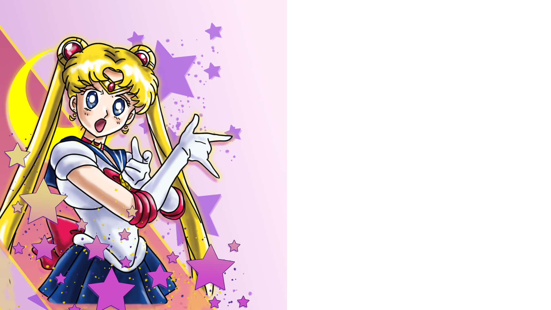 美少女戰士動畫角色穿著水手服，背景有星星和月亮。