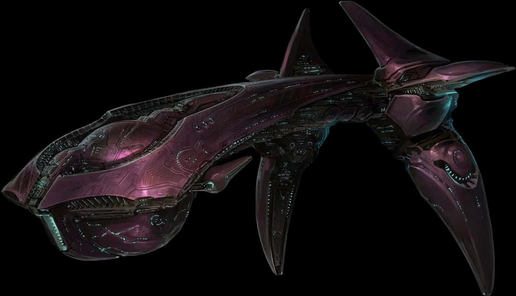 《光環戰爭》協約毀滅者戰艦，高清PNG下載