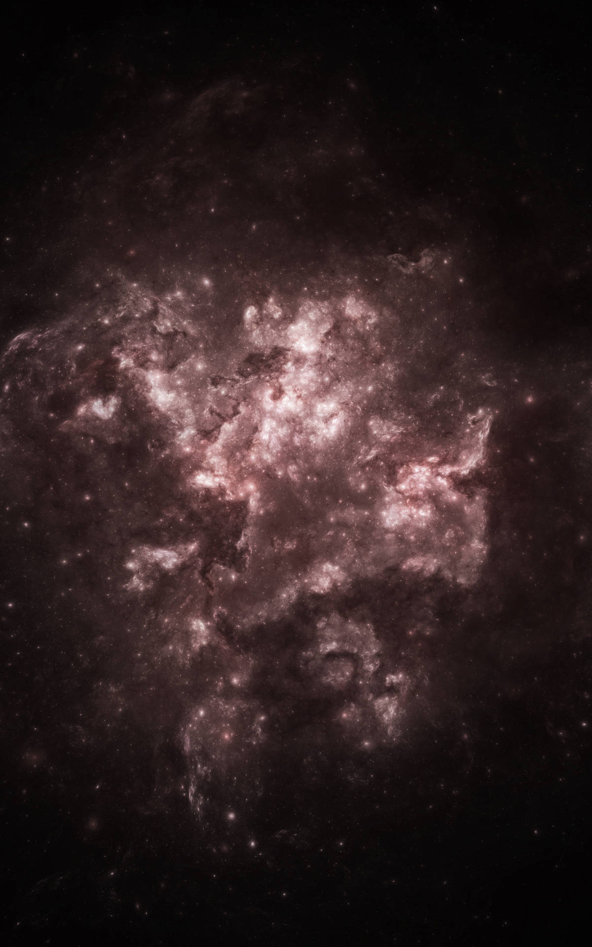 一個粉紅色和紫色的星雲，在深空中散佈著星星。