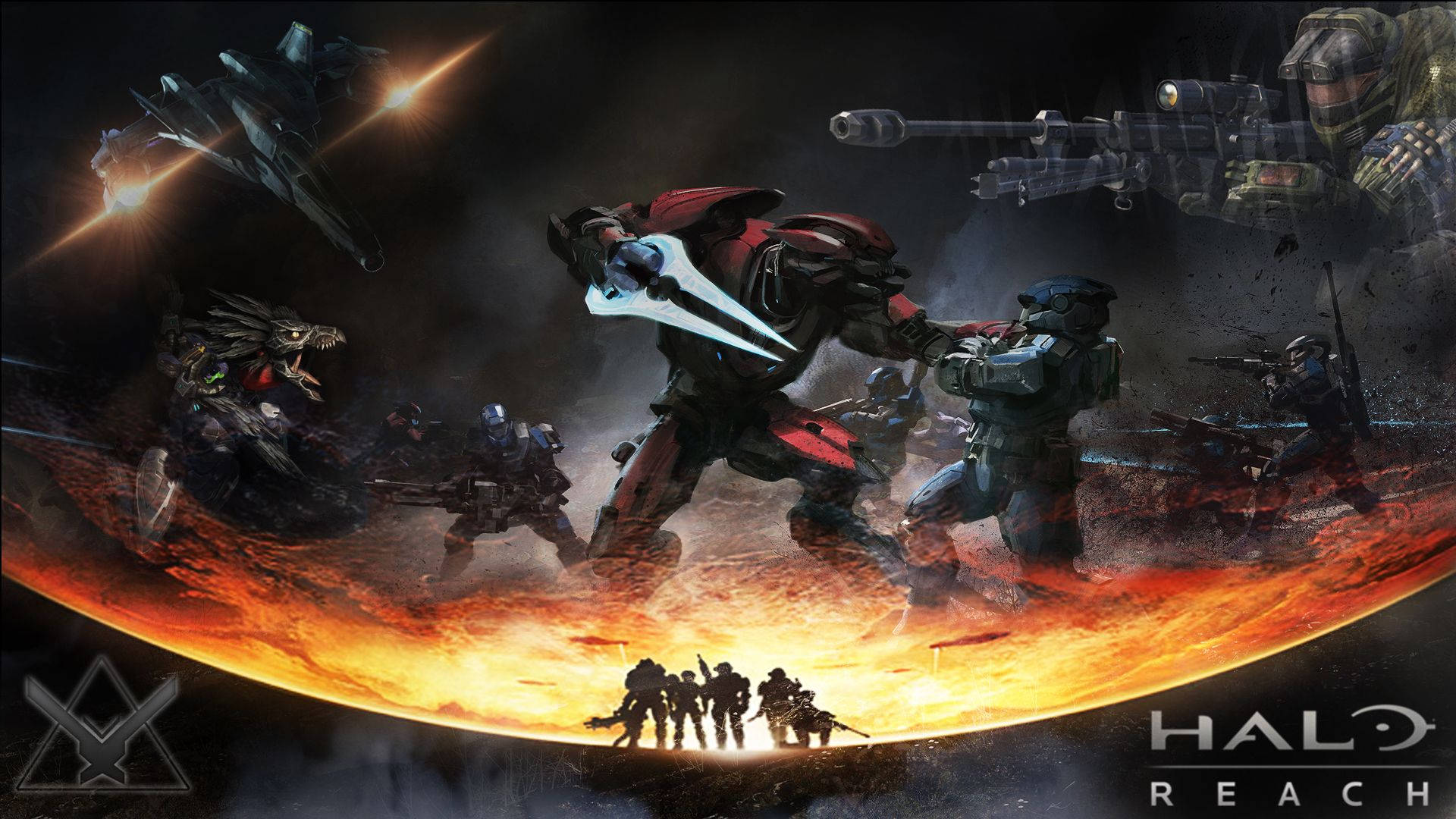 士兵和裝甲戰士在Halo Reach的熾熱行星和飛船上戰鬥。