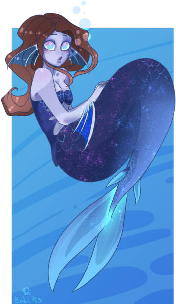 星際尾巴美人魚插畫 壁紙