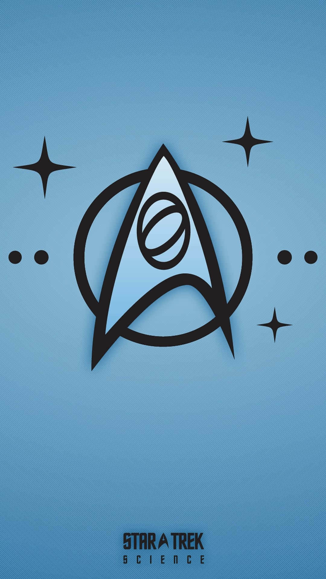 藍色背景上帶有星星和圓點的Star Trek Science標誌