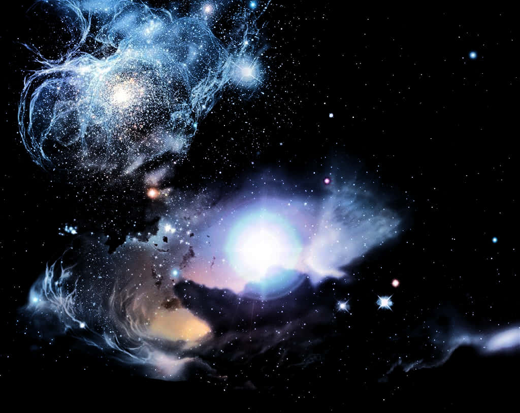星雲中的星系形成 壁紙