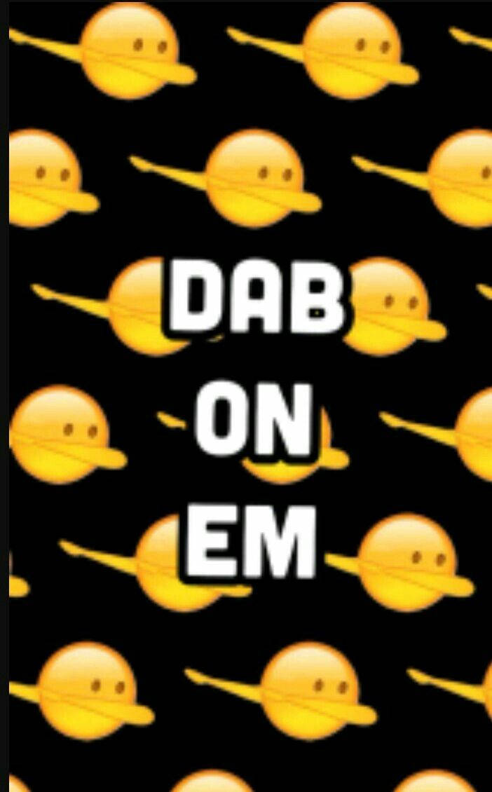 黃色 dab 表情符號圖案配粗體白色文字 dab on em