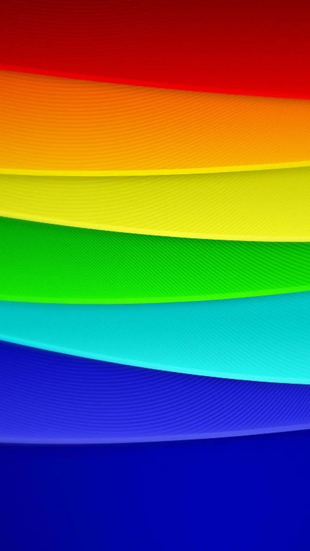 抽象數位藝術作品，帶有流動的彩虹色帶。