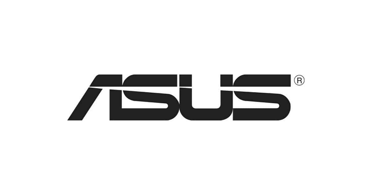 白色背景上的黑色ASUS品牌標誌