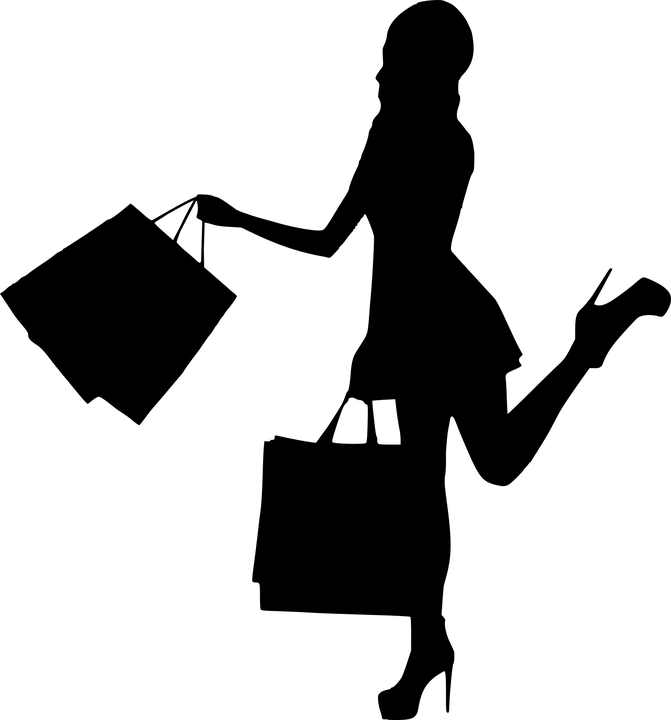 時尚購物狂歡剪影 壁紙 — 純黑色背景，沒有可見的元素或紋理。