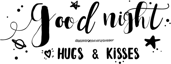 「晚安：擁抱與親吻」手寫風格文字 壁紙 — 純黑色背景，沒有可見的元素或細節。