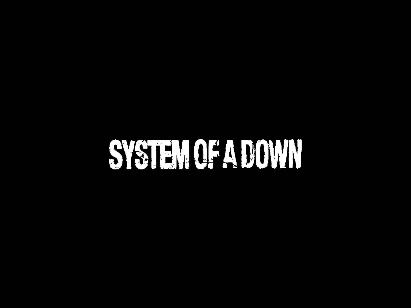 白色磨損文字在黑色背景上顯示 System of a Down