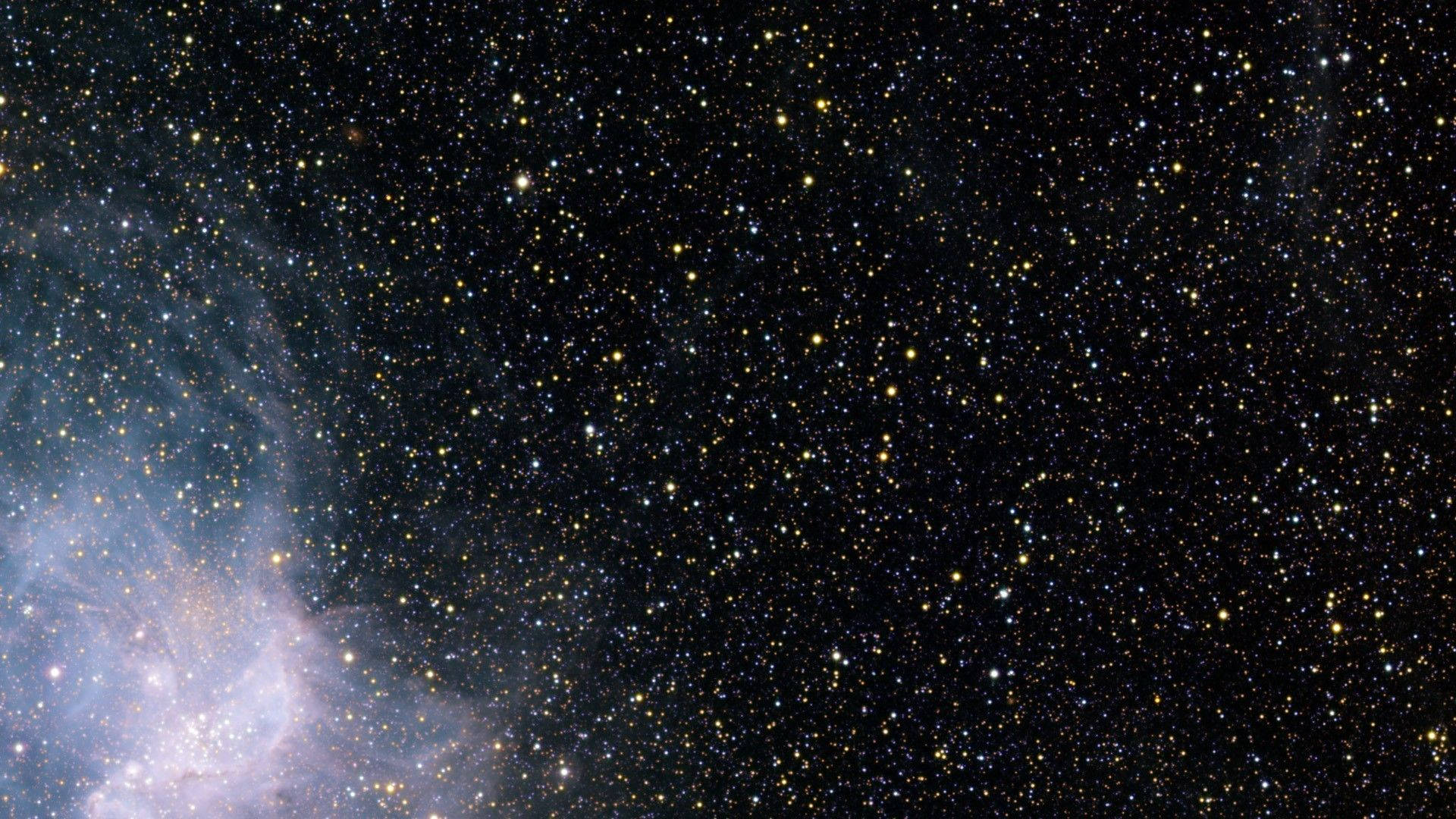 一個充滿星星和發光星雲的宇宙場景。