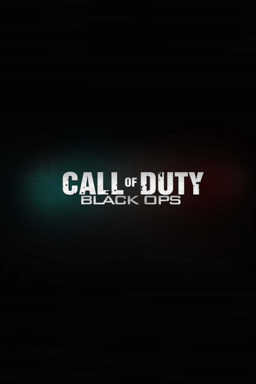在深色背景上帶有綠色和紅色光芒的 Call of Duty Black Ops 遊戲標誌。