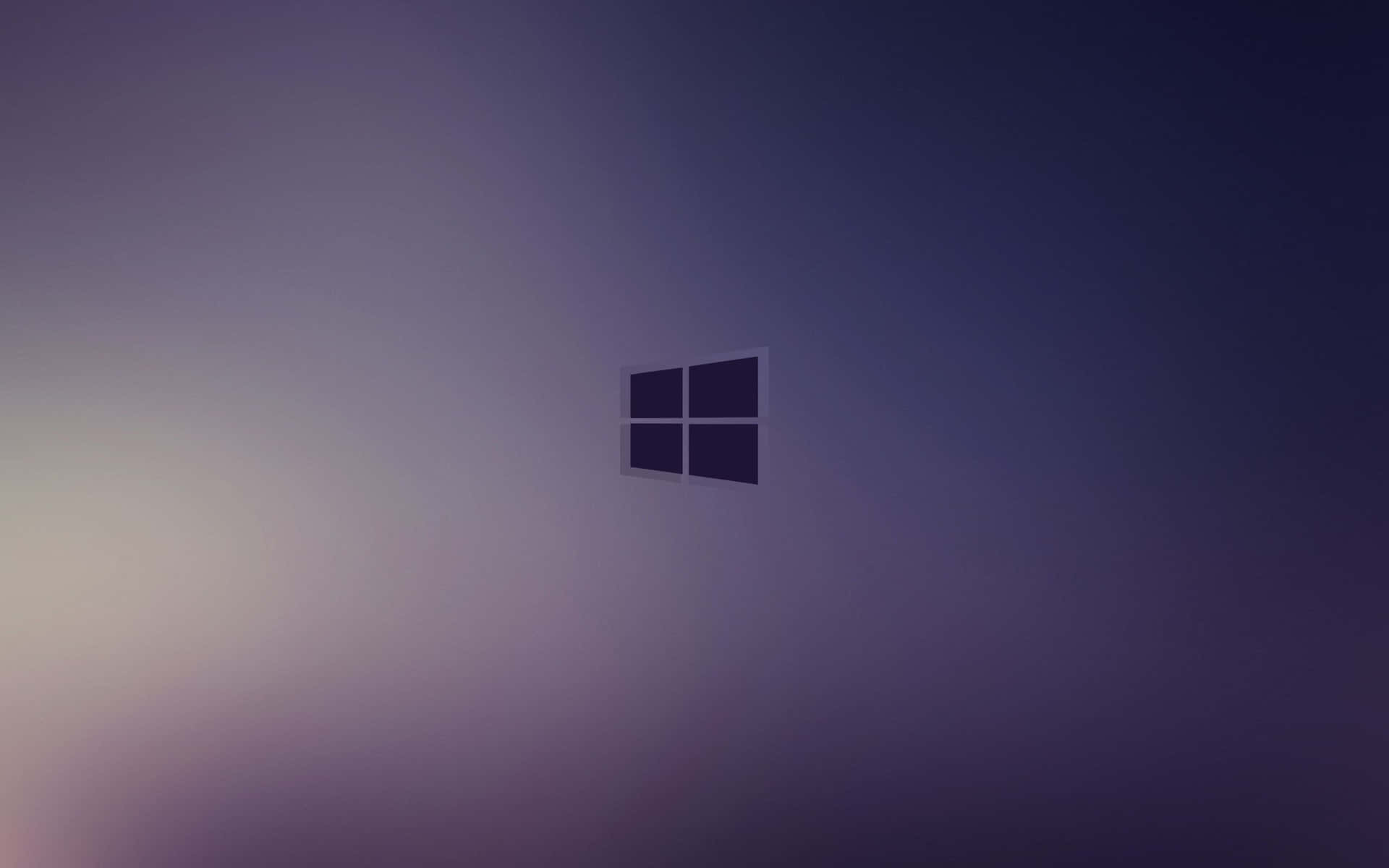 Windows標誌在漸變紫色背景上帶有柔和光暈