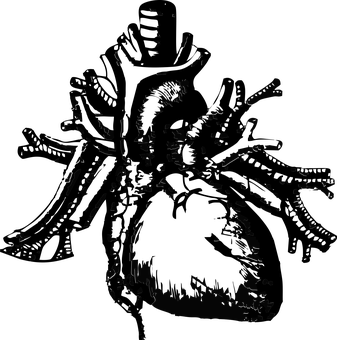 暗黑心形樹在夜空下 壁紙