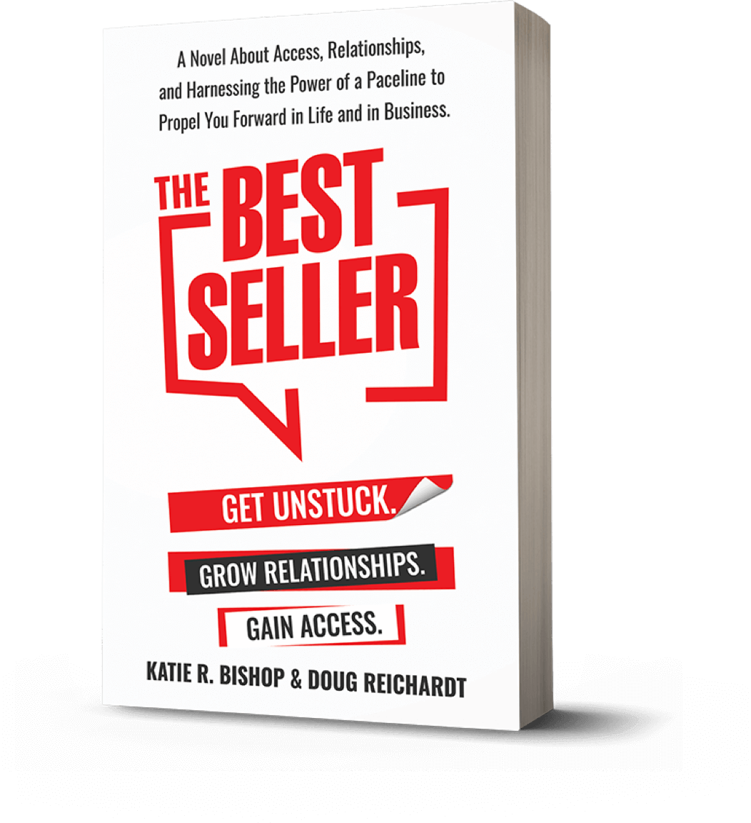 暢銷書封面 壁紙 — 一個大膽的紅白書封面，標題為「The Best Seller」，帶有標語和作者，背景為黑色。