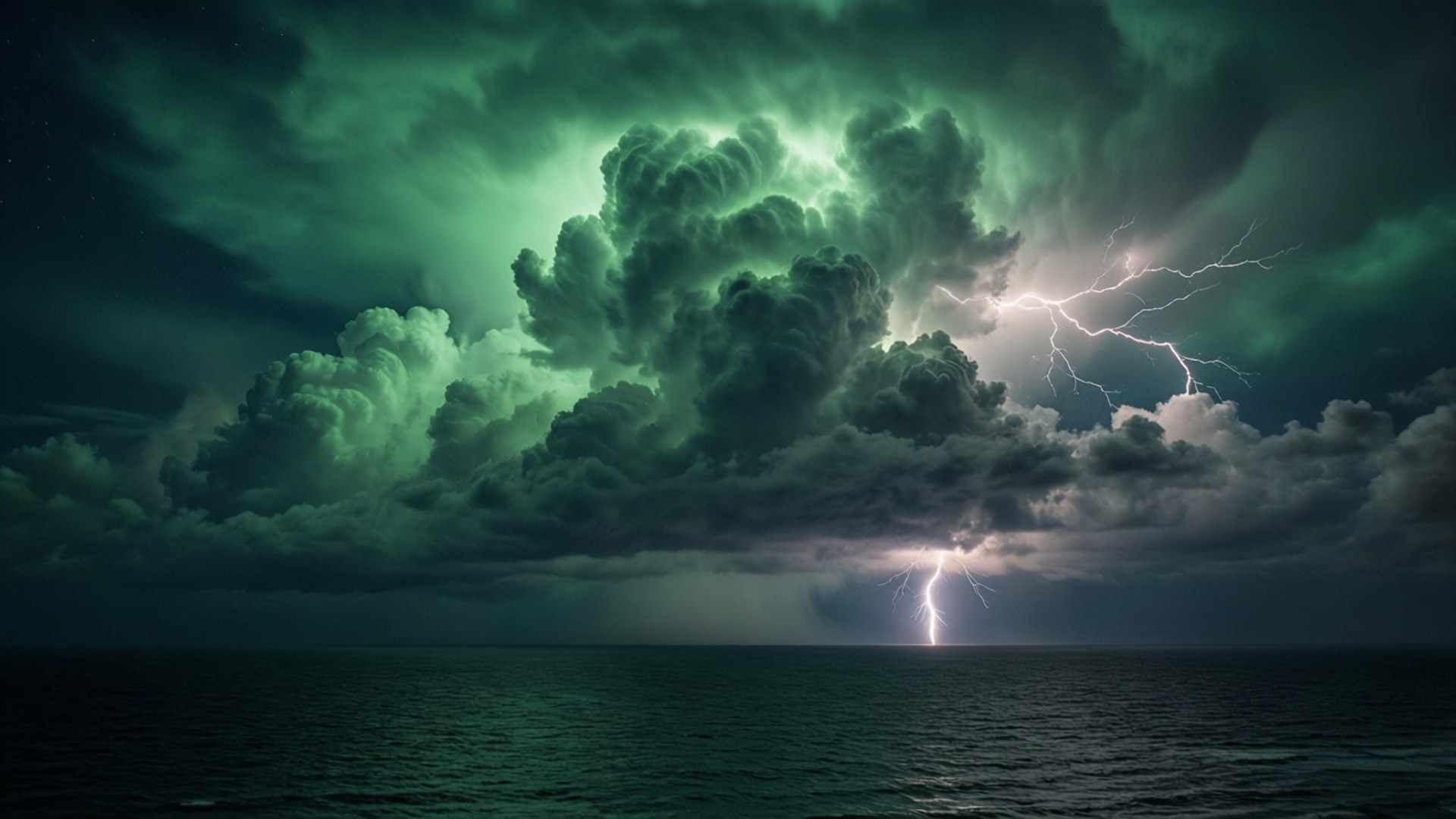 暴風雨下的黑暗海洋 壁紙