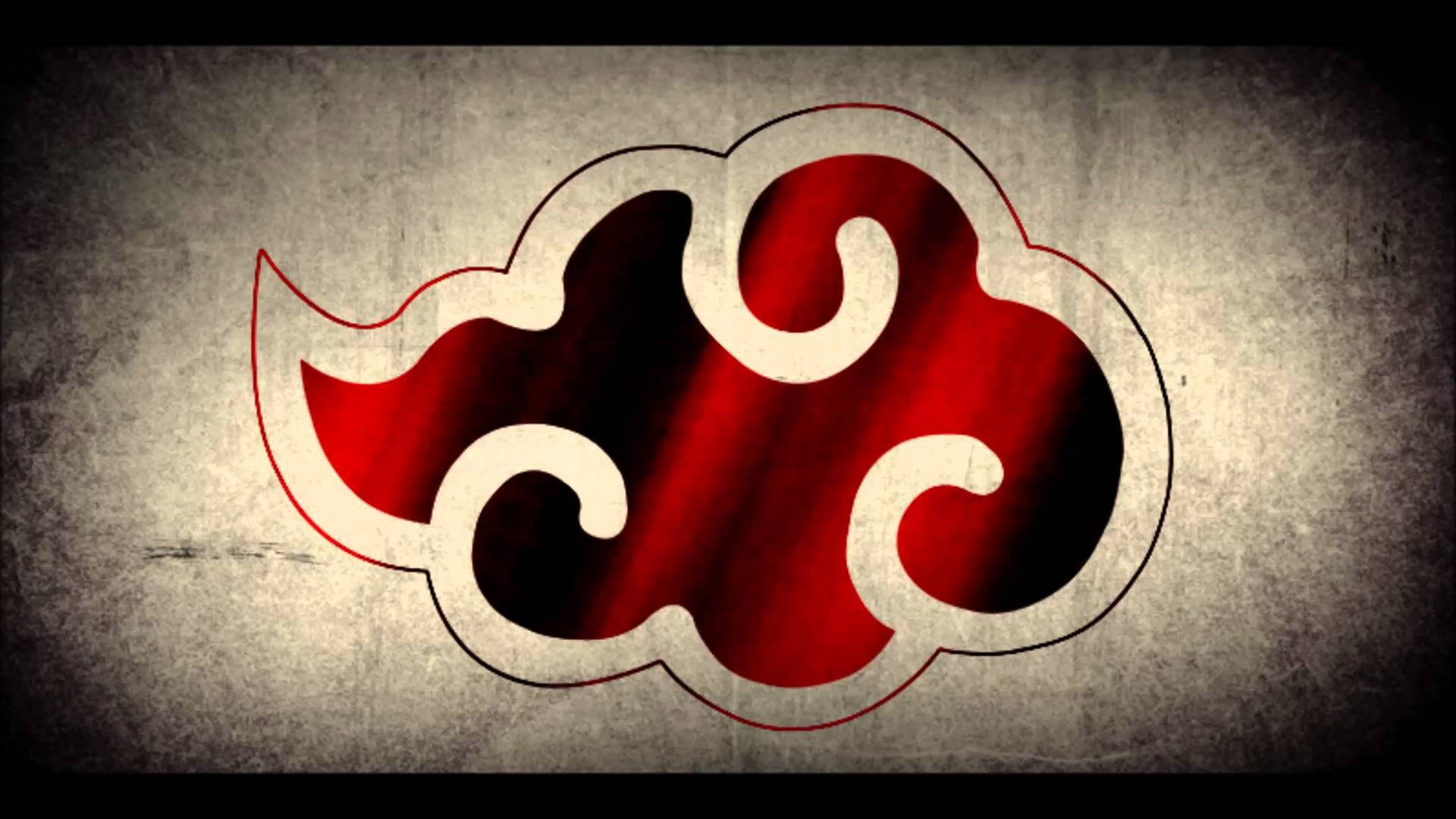 紅黑雲朵符號，帶有白色邊框，位於紋理灰色背景上。