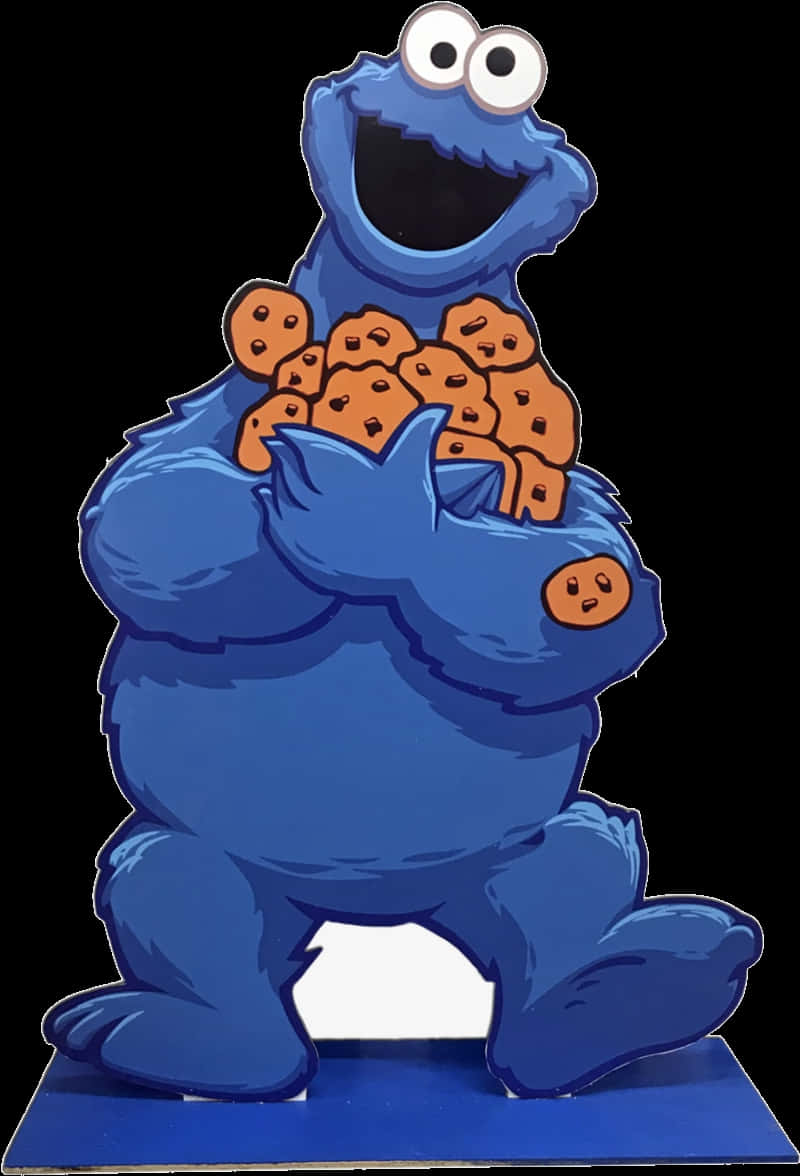 曲奇怪獸手捧曲奇剪影 壁紙