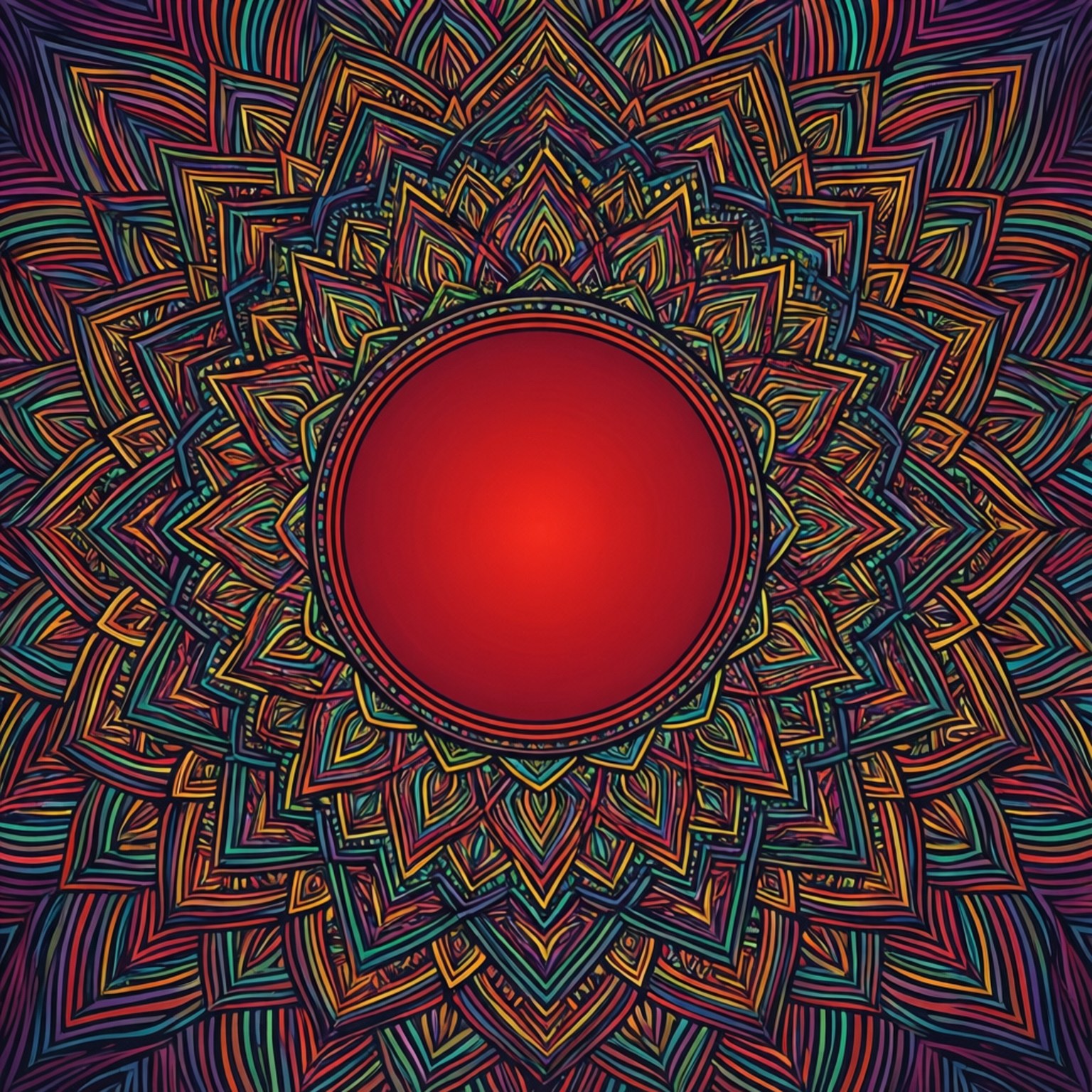 曼陀羅紅圓 壁紙