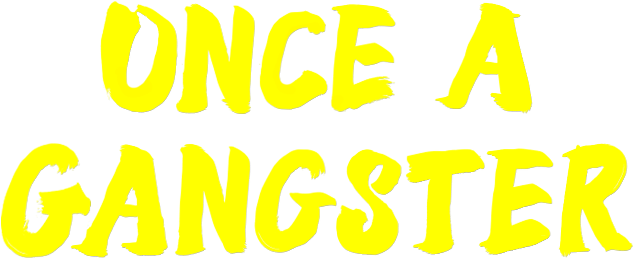 曾是黑幫文字 壁紙 — 大膽的黃色塗鴉風格文字，在黑色背景上寫著「ONCE A GANGSTER」。