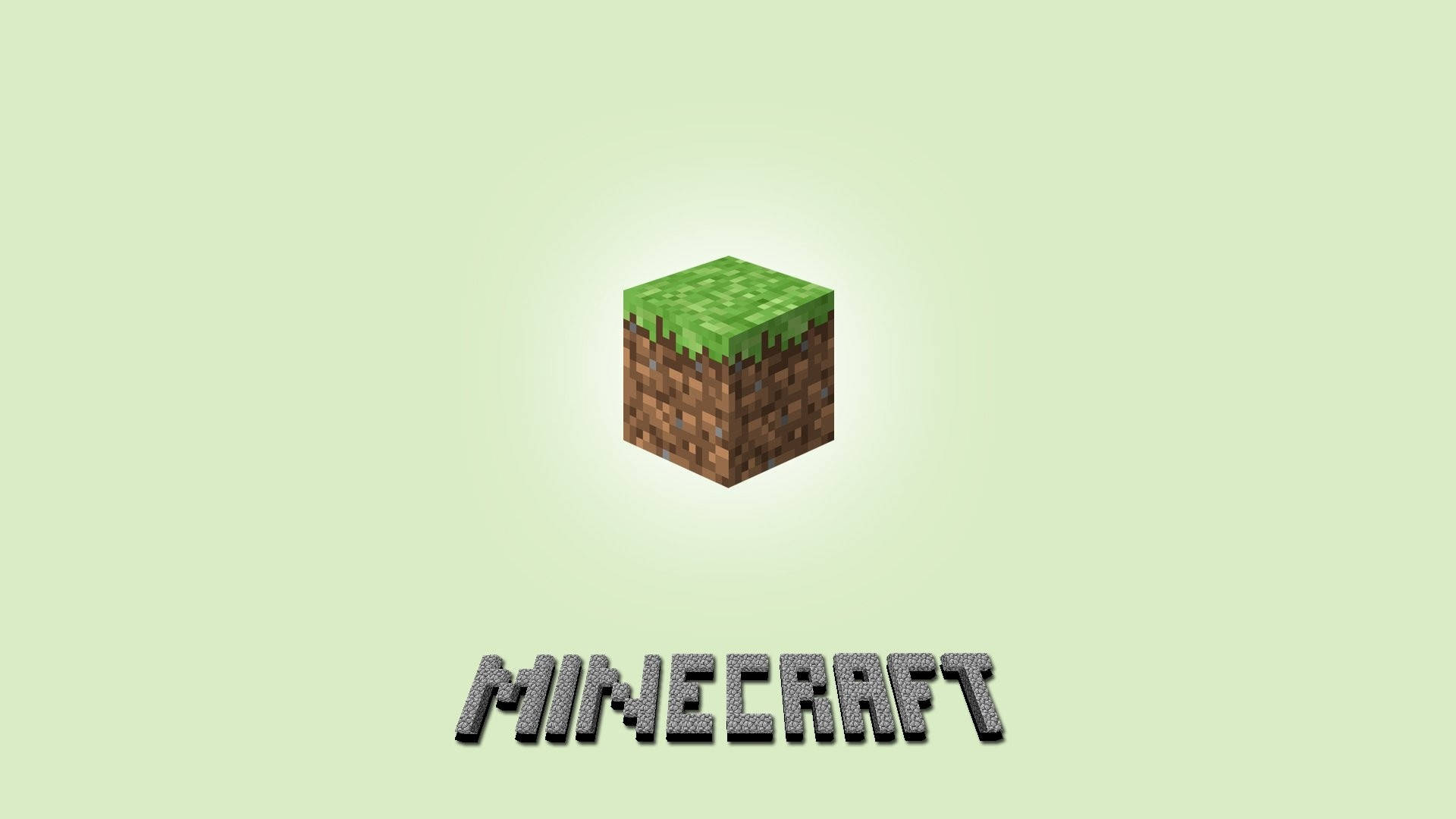 Minecraft標誌，包含一個草塊和像素字體的遊戲標題。