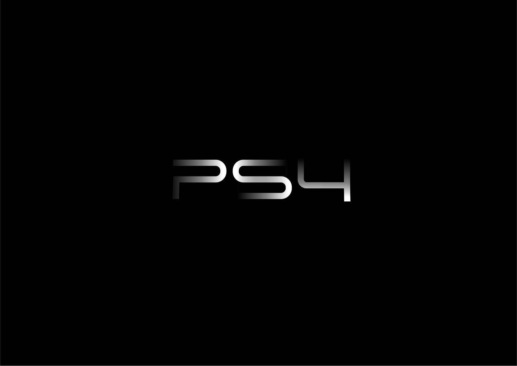 黑色背景上帶有金屬漸變的 PS4 標誌