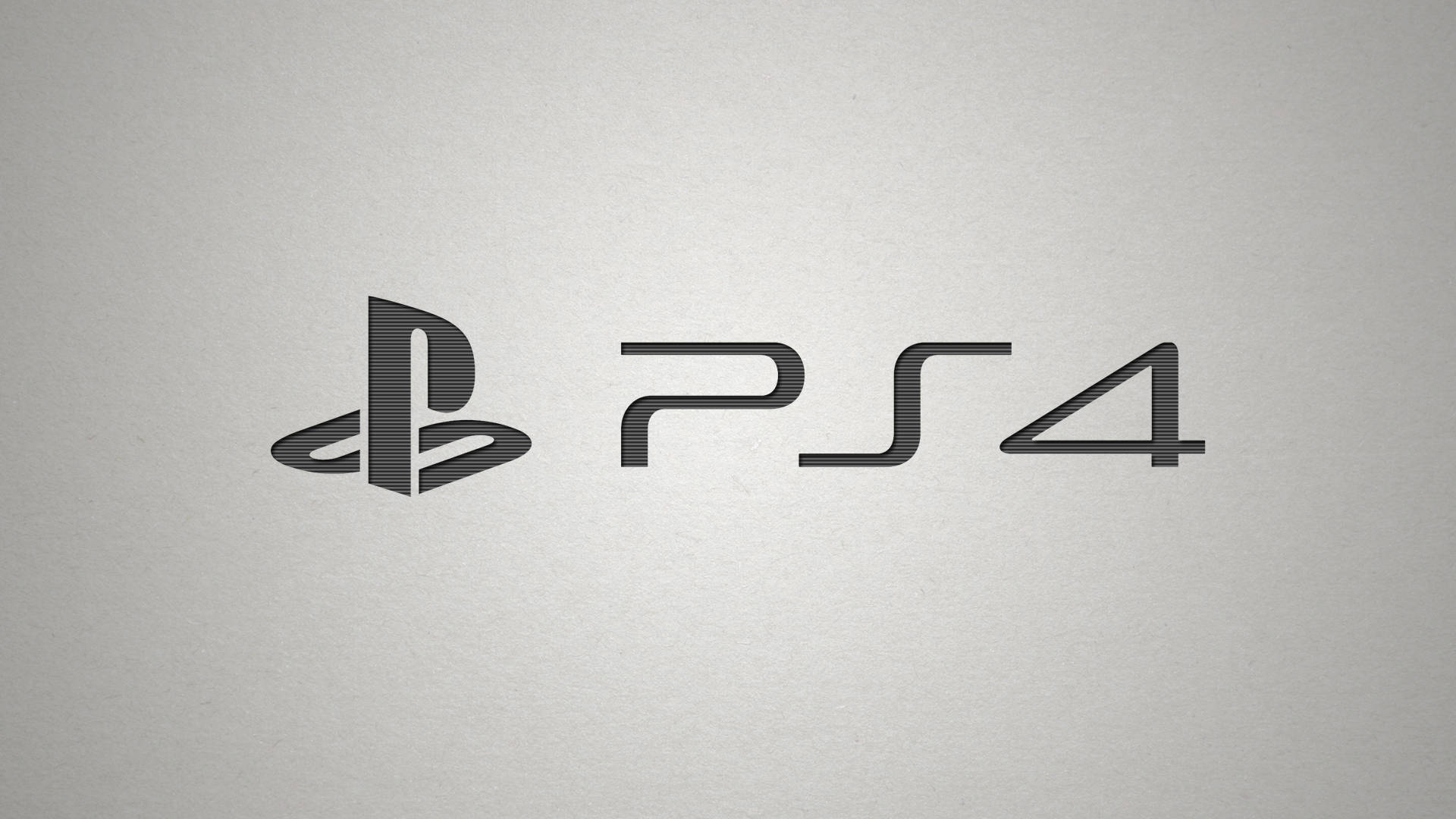 PlayStation 4 標誌以黑色線條呈現在有紋理的灰色背景上
