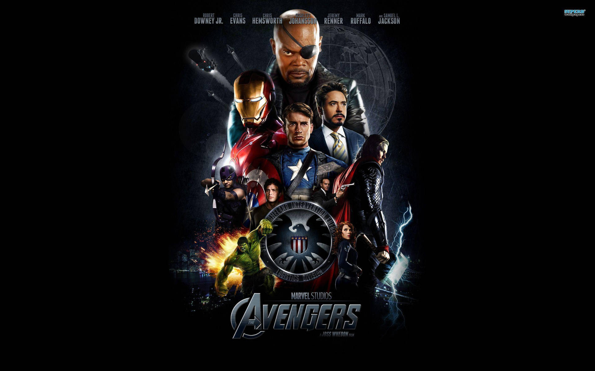 復仇者聯盟超級英雄團隊海報， featuring Iron Man、Captain America 和 Hulk 以動態姿勢呈現。
