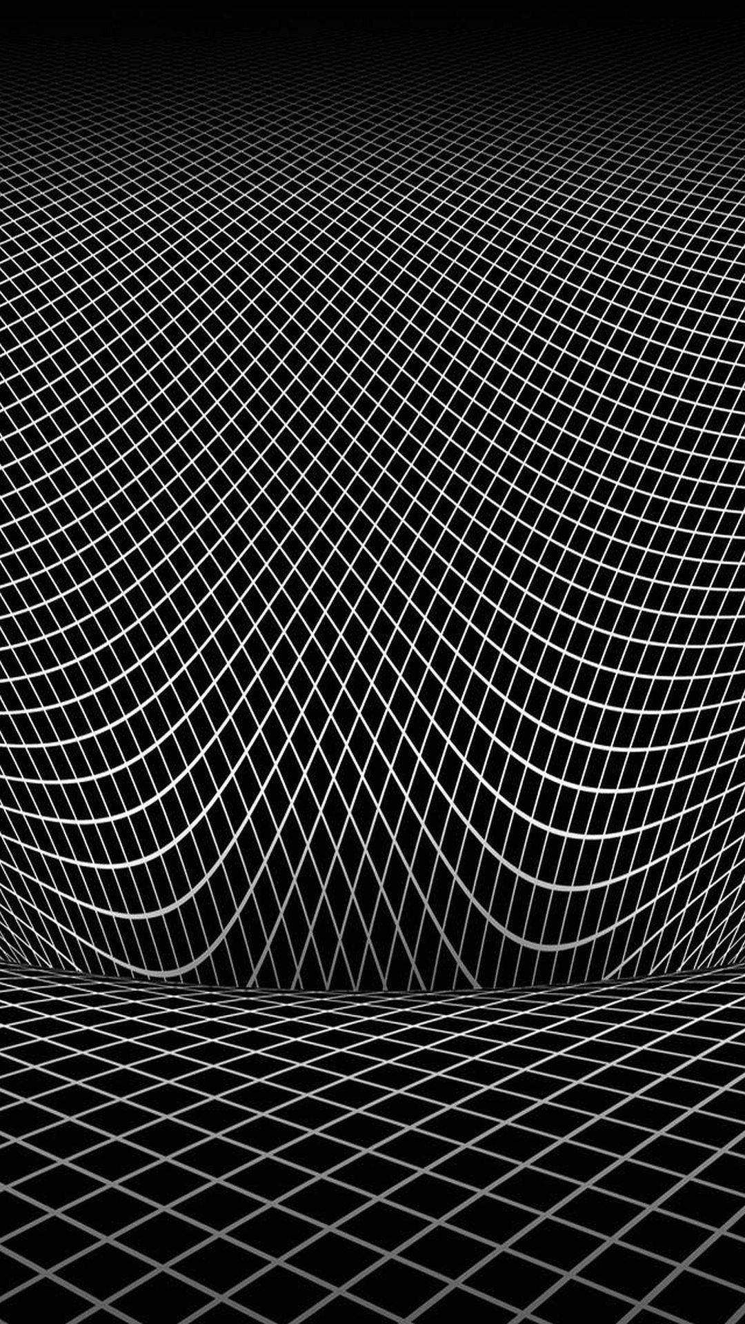 黑白網格波浪形成3D漩渦錯覺