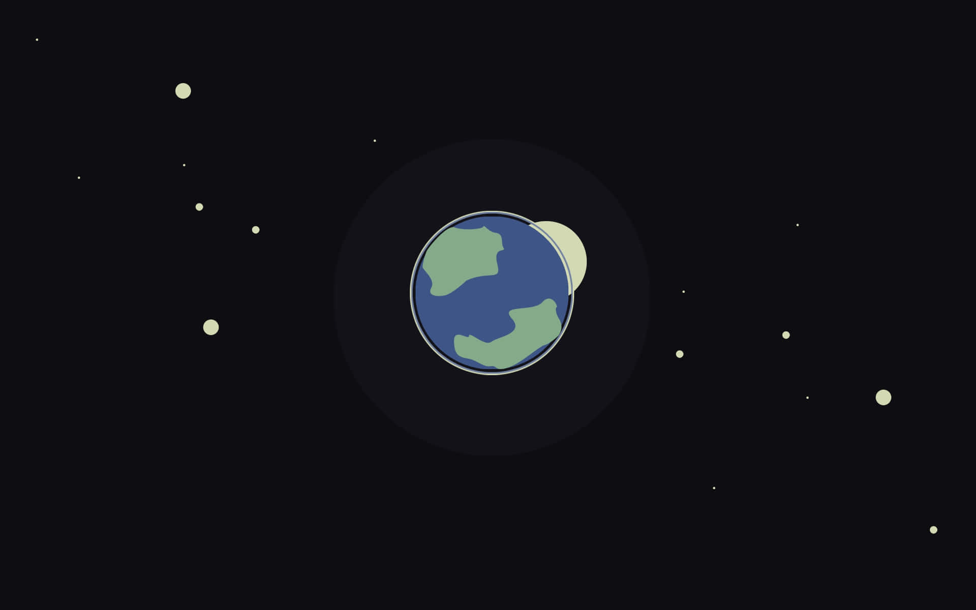 地球與月亮和星星在太空