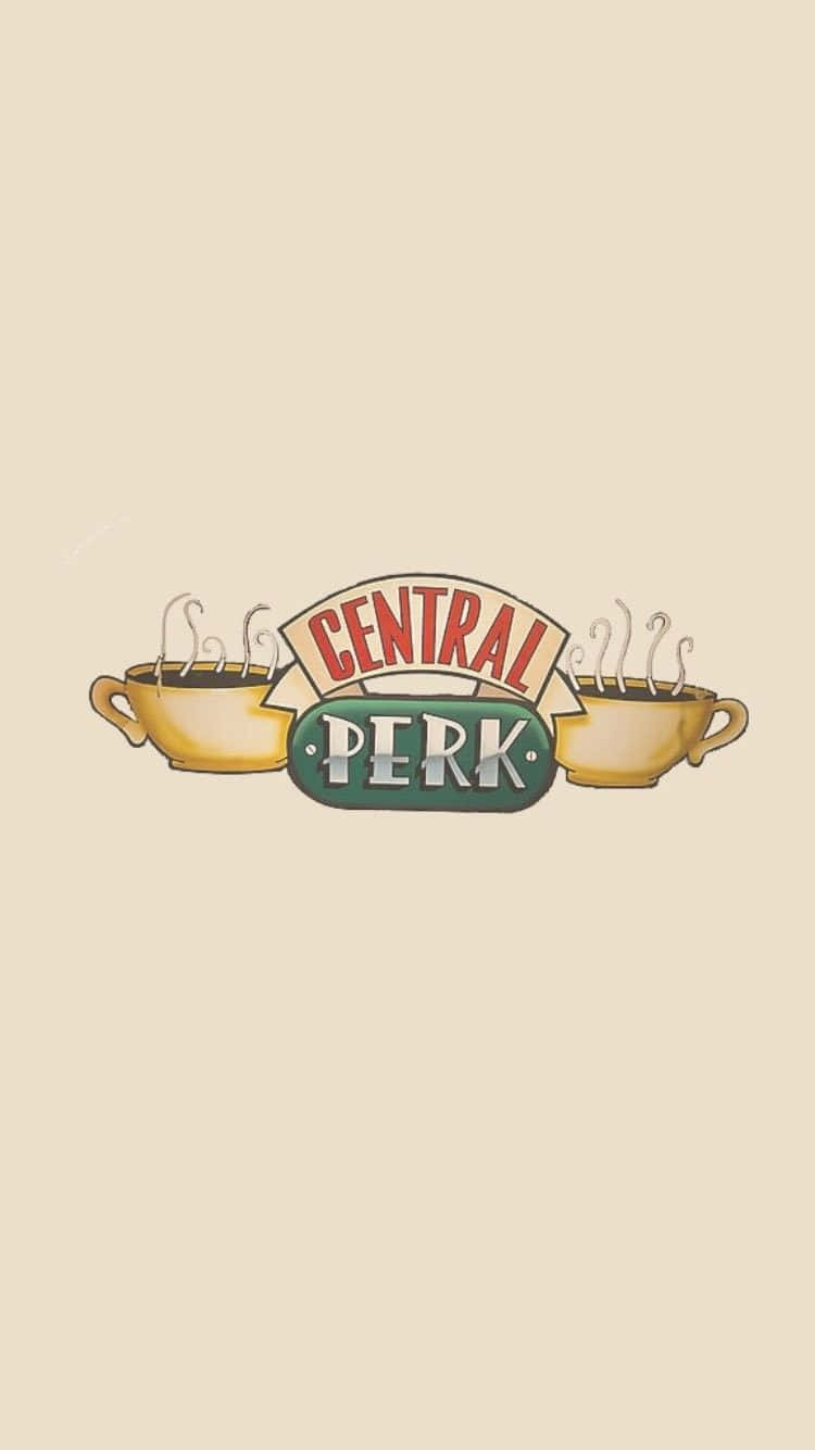 Central Perk 咖啡店標誌，帶有冒煙的杯子