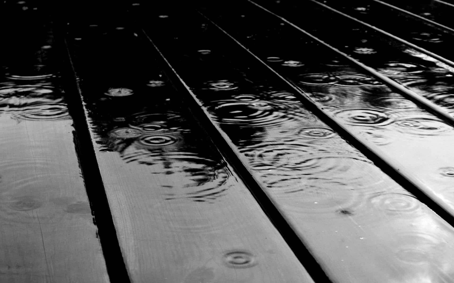 木地板上嘅雨滴 壁紙
