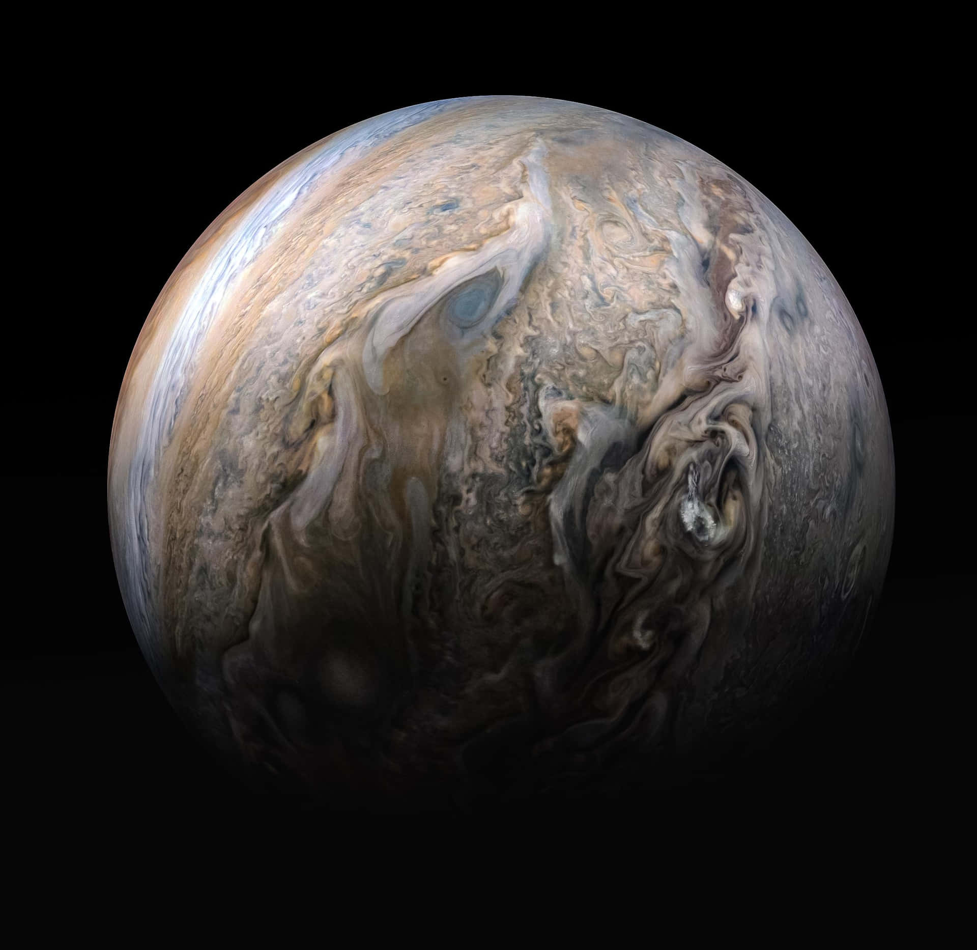 木星在太空中呈現旋轉雲紋 — 木星 GIF 壁紙